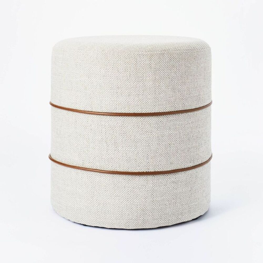 Threshold designed w/Studio McGee Round Ottoman Co Cream (Contemporary)